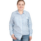 wwls2472 Just Country Women's Abbey Long Sleeve Full Button Print Work Shirt - Blue Check