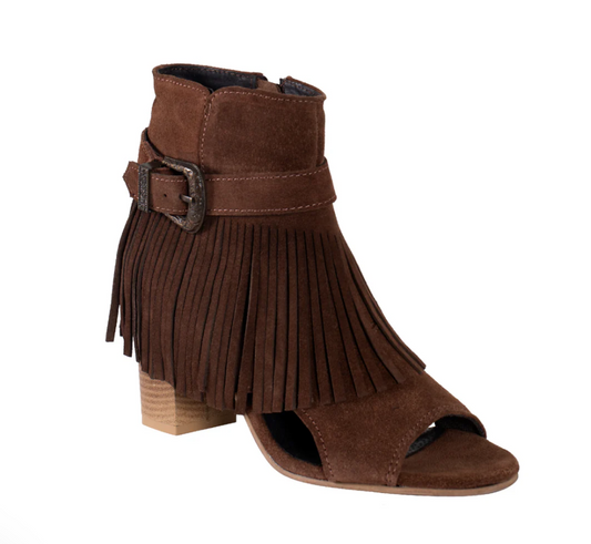 09-021-0946-3531 Roper Women's Mika Fringe Buckle Brown Suede