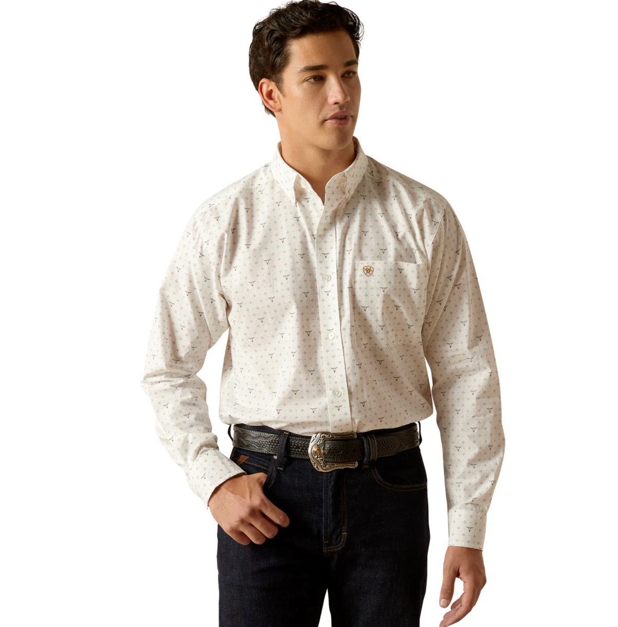 10051262 Ariat Men's Edmond Shirt LS White