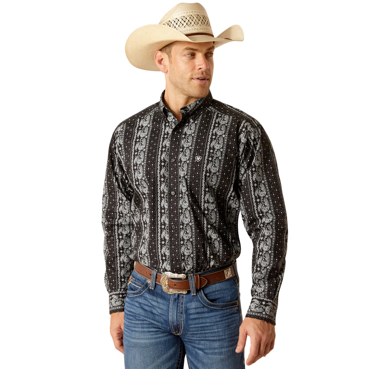 10051460 Ariat Men's Jared LS Shirt Black