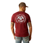 10052510 Ariat Men's Eagle and Snake SS Tee Crimson Black Heather