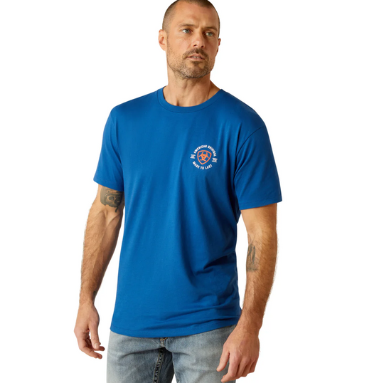 10052566 Ariat Men's MTL Circles SS Tee Royal Blue