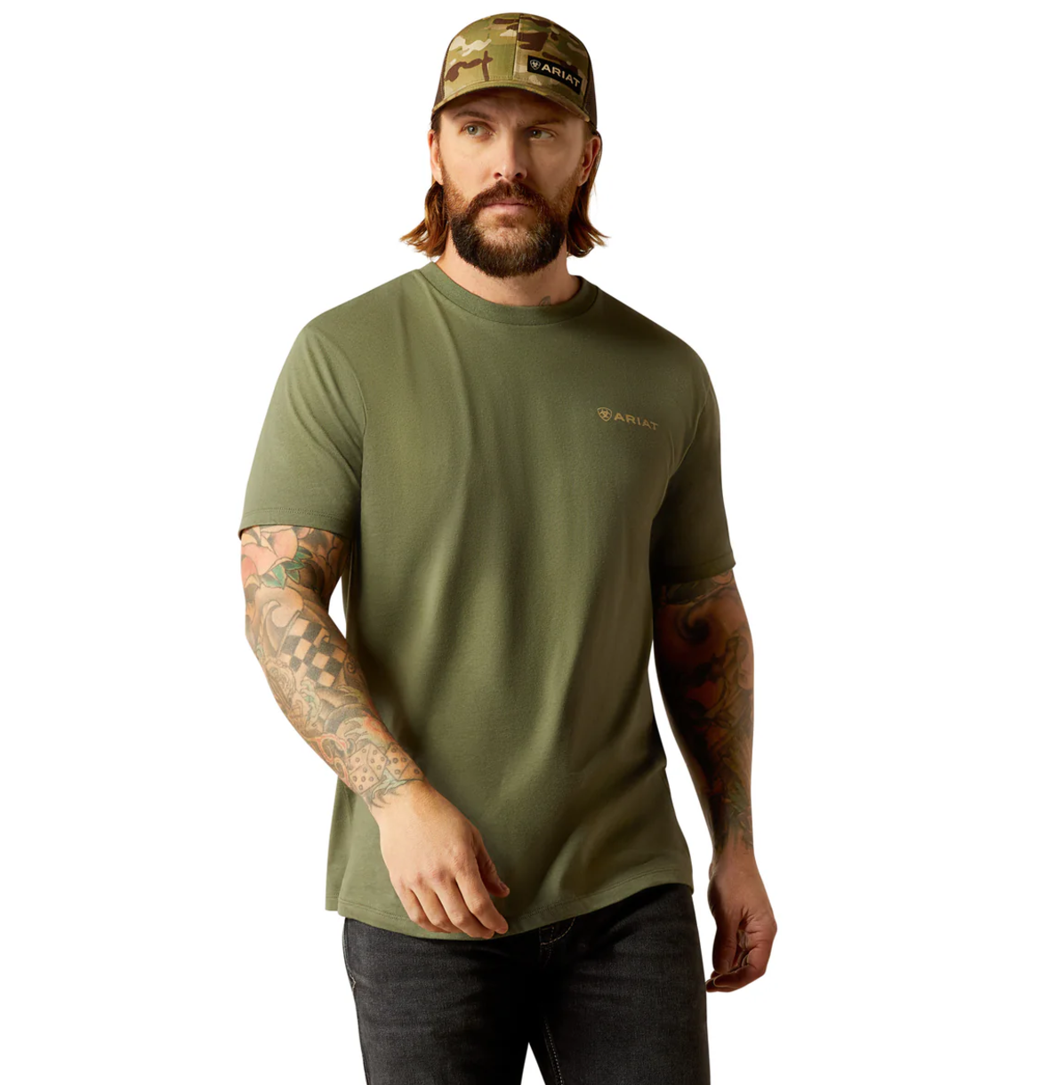 10052574 Ariat Men's Duck SS Tee Surplus Green