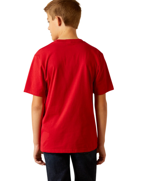 10052578 Ariat Boys Hold Your horses SS Tee Red