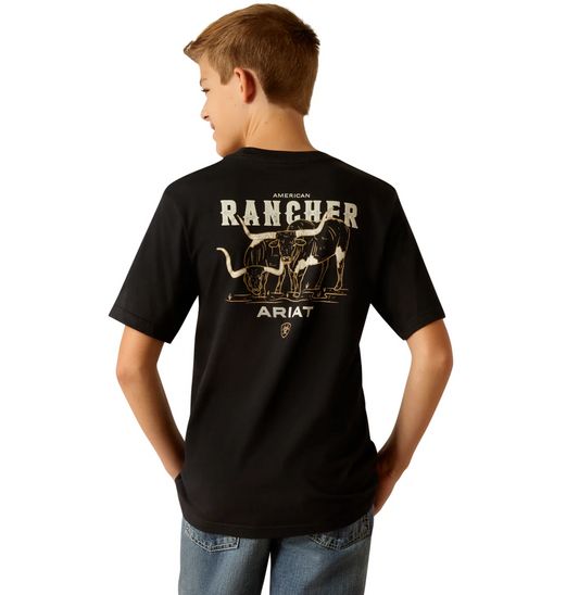 10052039 Ariat Boys American Rancher SS Tee Black