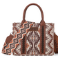 WG2213-8120S  Wrangler Southwest Art Print Tote Tan