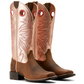 10053730 Ariat Women's Round Up Ryder Distressed Brown/ Golden Pink   C Width