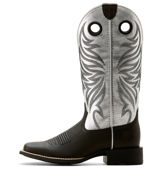 10053729 Ariat Women's Round Up Ryder Dark Brown/ Antique Silver   C Width