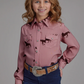 03-080-0590-6127 Roper Girls Five Star Collection LS Shirt Print Pink