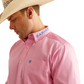 10051336 Ariat Men's Team Logo Twill LS Shirt Pink/ Diretoire Blue