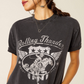 10051274 Ariat Women's Rolling Thunder SS Tee Black Acid Wash