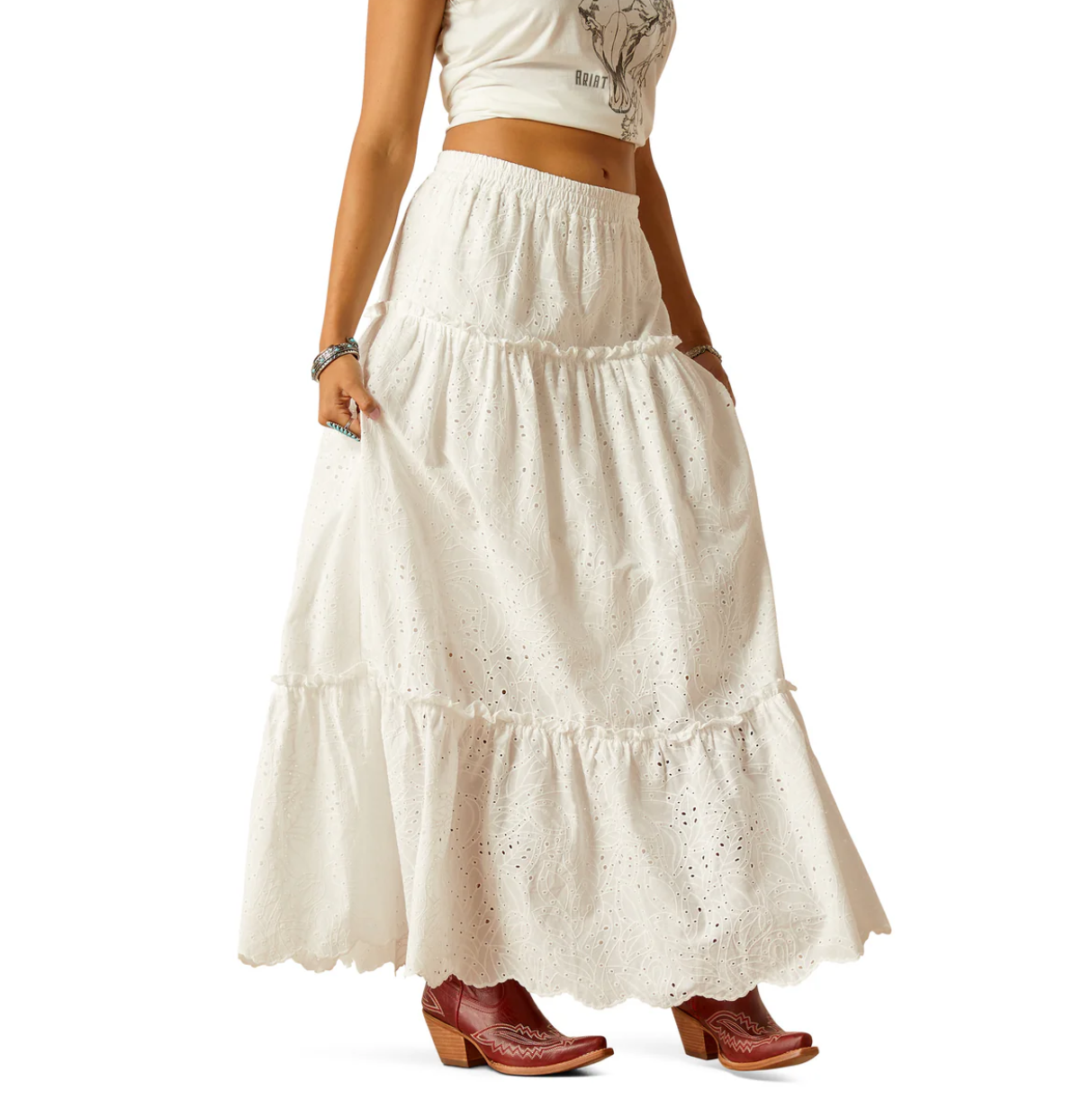 10051286 Ariat Women's Belle Skirt Cloud Dancer