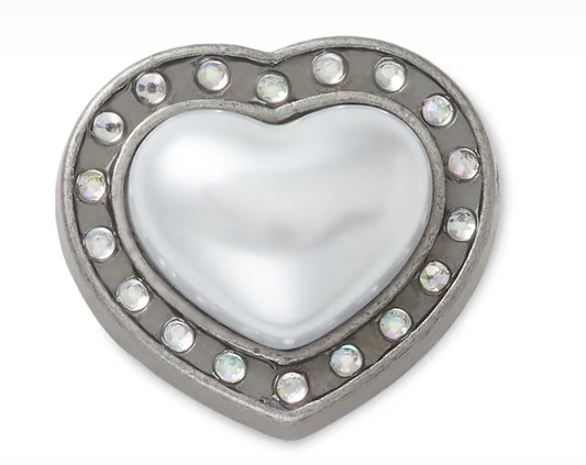 10013760   CROCS JIBBETZ  Silver Pearl and heart gem