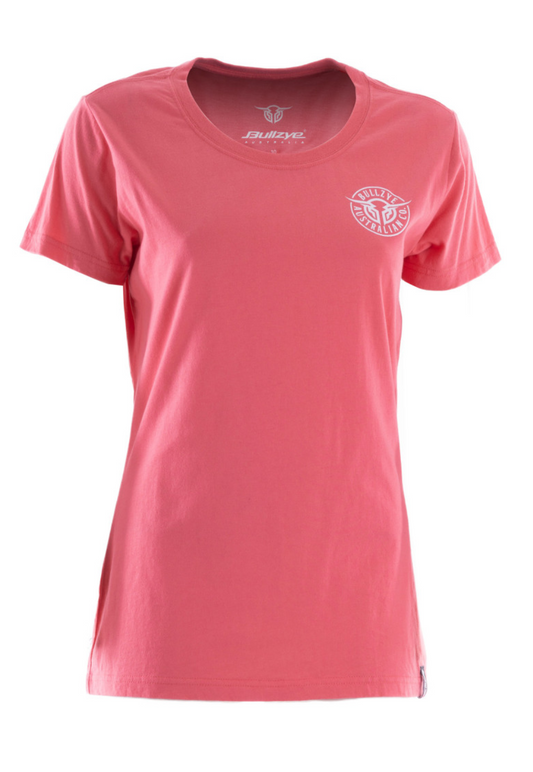 BCP2503002 Bullzye Women's Bullring Tee Coral