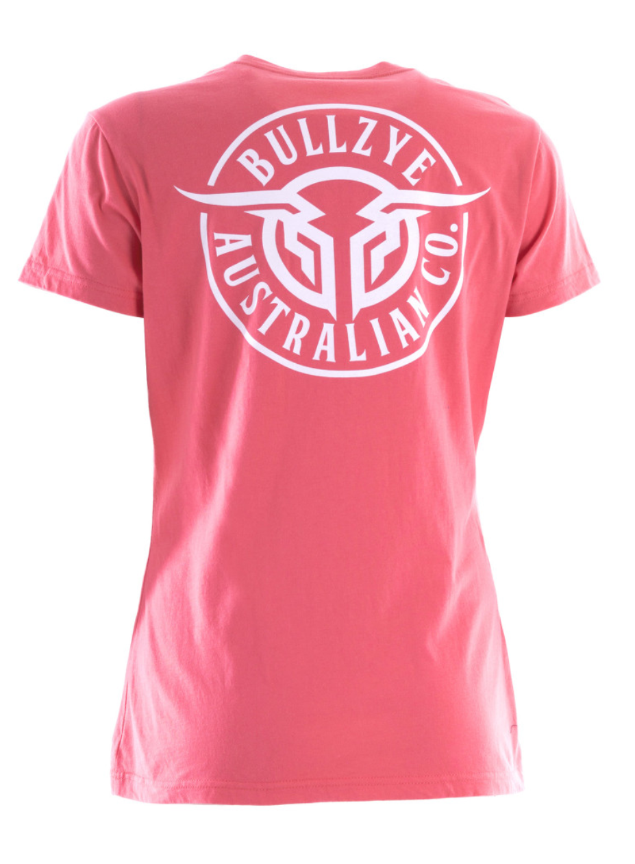 BCP2503002 Bullzye Women's Bullring Tee Coral