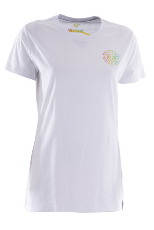 BCP2503002 Bullzye Women's Bullring Tee White