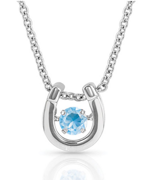 NC4742-MAR Montana Silversmiths Birth Stone Necklace March