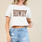 T1479-5747 Western Howdy Graphic Tee Crop T-shirt