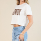 T1479-5747 Western Howdy Graphic Tee Crop T-shirt