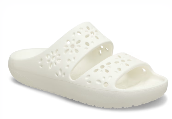 210966-OWV Croc's Classic Floral Cut Out Sandal Chalk