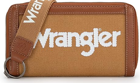 WG142-W006 Wrangler Logo Wallet/Wristlet -Brown