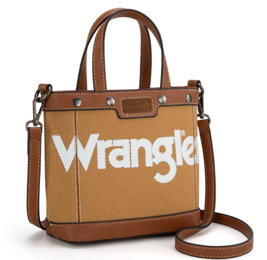 WG142-2005 Wrangler Canvas Mini Top Handle Tote//Crossbody - Brown