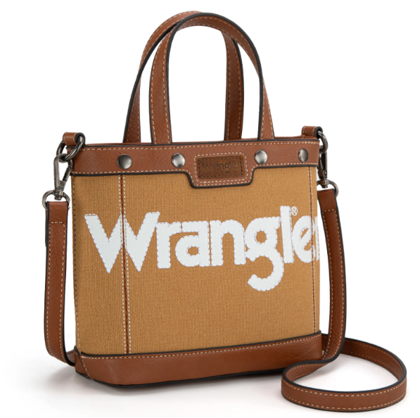 WG142-2005 Wrangler Canvas Mini Top Handle Tote//Crossbody - Brown