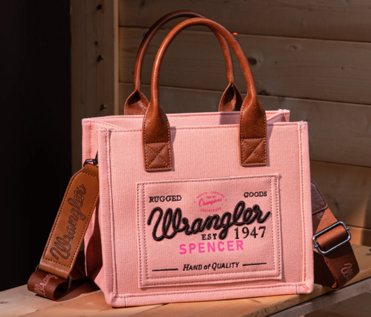 WG136-8120S Wrangler Vintage Wrangler Canvas Tote//Crossbody-Pink