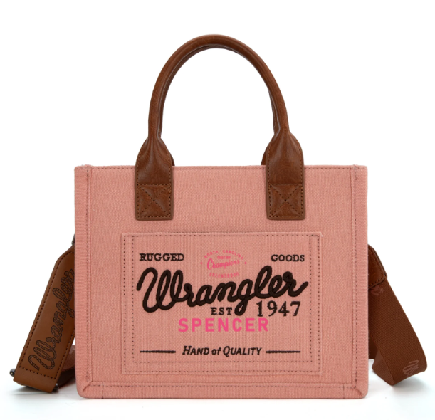 WG136-8120S Wrangler Vintage Wrangler Canvas Tote//Crossbody-Pink