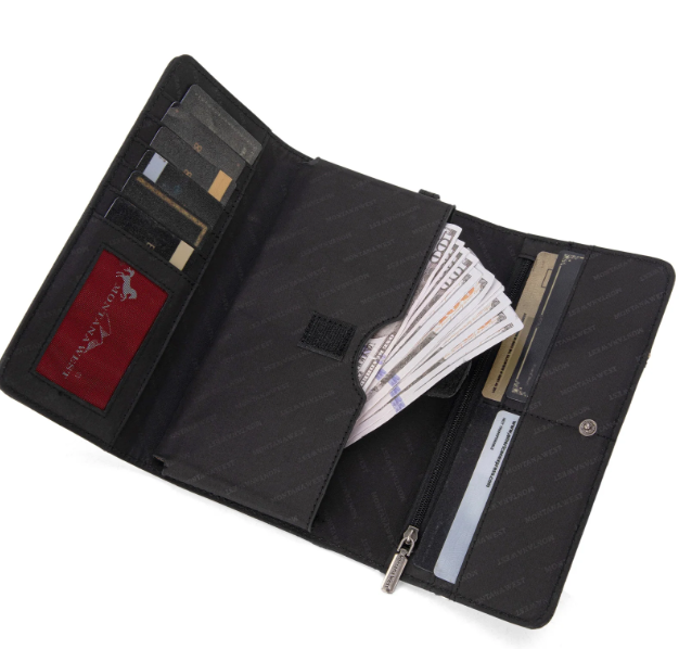 MW1282-W018 Montana West Buckle Collection Wallet-Black