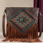 MW1315G-9360 Montana West Embroidered Aztec Collection Crossbody - Coffee