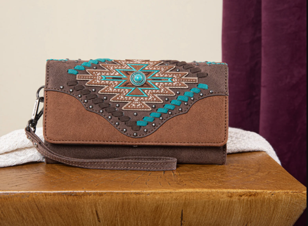 MW1315-W018 Montana West Aztec Collection Wallet - Coffee