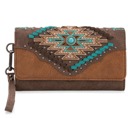 MW1315-W018 Montana West Aztec Collection Wallet - Coffee