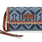 WG2212-W012 Wrangler Southwestern Print Wallet/Shoulder Bag - Blue Jean's