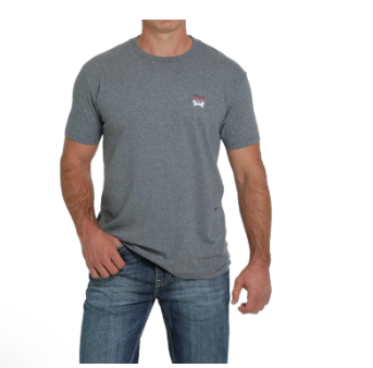 MTT1690458 Cinch Men's Denim Logo Heather Grey T-Shirt