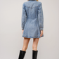 23239D Western Women's Buckle Wrap Mini Denim Dress