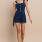 4442USA Denim Women's Romper With Button Down