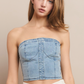 1493USA Bustier Women's Cropped Denim Top