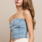 1493USA Bustier Women's Cropped Denim Top