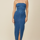 W3136DIA Tube Women's Midi Dress Denim