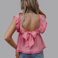 MK631 Back Bow Boot Blouse - Pink