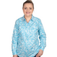 WWLS2516 Just Country Women's Georgie Half Button Print Work shirt Sky French Floral