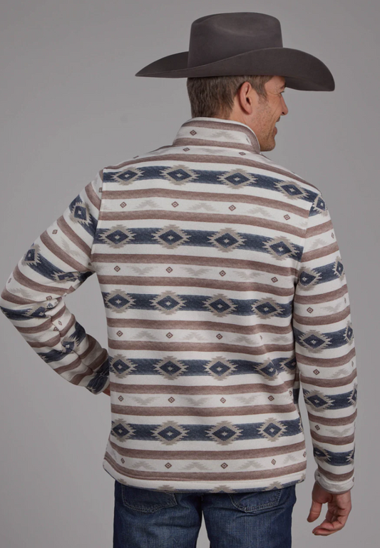 03-014-0120-6181 Roper Men's Knit Pullover Print Brown