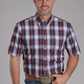 03-002-0379-3018 Roper Men's Plaid Red SS Shirt