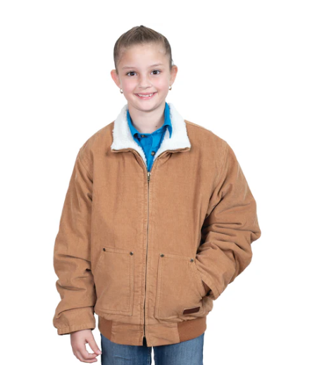 BWOJ2500 Just Country Kid's Diamantina Sherpa Corduroy Jacket Caramel