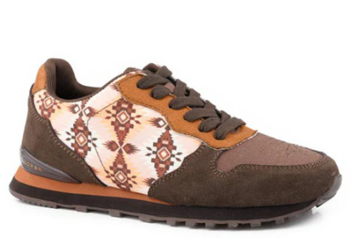 09-021-1797-3564 Roper Women's Giddyup Aztec Brown Suede/Tan Aztec