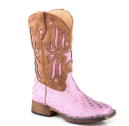 09-018-1903-3619 Roper Kid's Starlet Pink Glitter/Brown