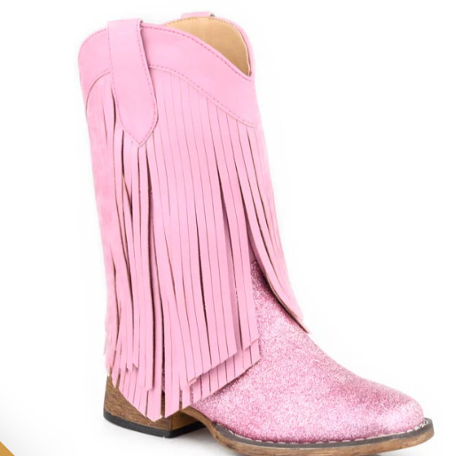 09-018-1903-3624 Roper Kid's Double Fringe Pink Glitter/Pink