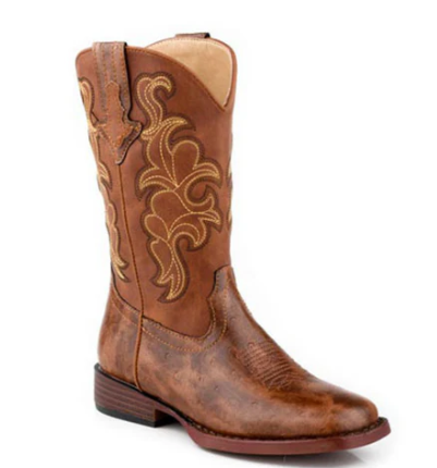 09-119-1900-3620 Roper Big Kid's Quills Cognac Ostrich