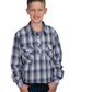 BWLS2526 Just Country Boy's Brayden Workshirt- Admiral Blue & Slate Check